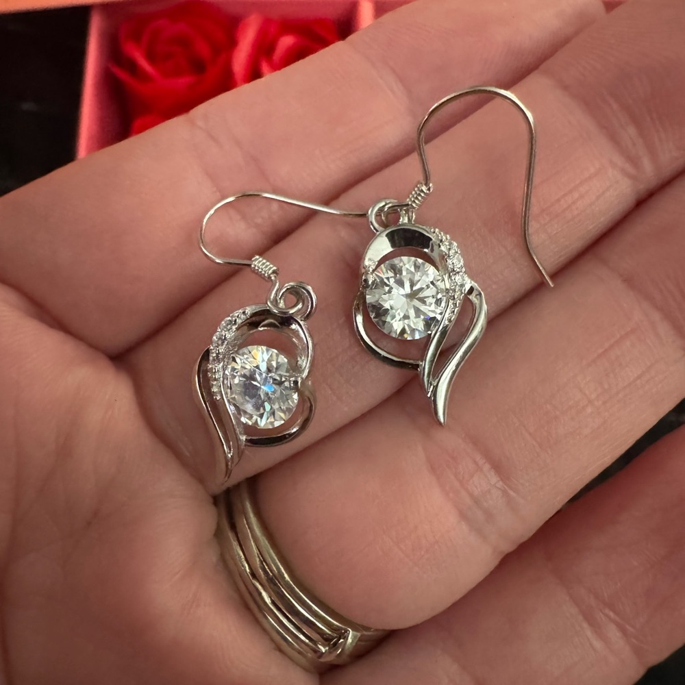 2 ct. total weight moissanite dangle earrings